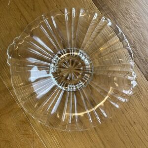 Vintage Anchor Hocking Old Cafe Pattern Clear Depression Glass Dish with Handles